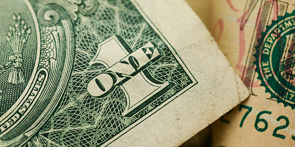 Close up photo of a dollar bill
