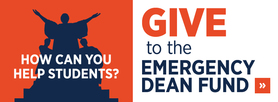 Give to the Emergency Dean Fund graphic.